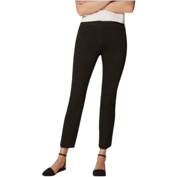 LOFT Pants - Loft Black Ponte Stretch Pull On Straight Ankle Pants - Size Large